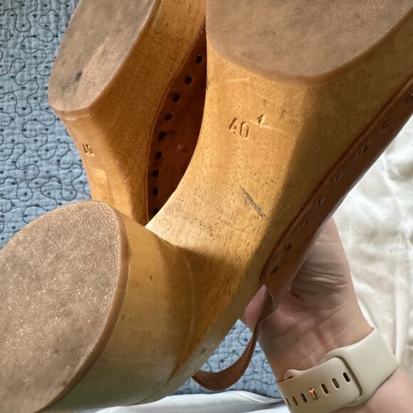 Isabel Marant Okya Clogs in Natural Open Toe Leather Upper Size 40 casual summer - Picture 9 of 12